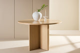 Strada dining table - whitewashed / oak veneered 120 x 120 x 74 cm