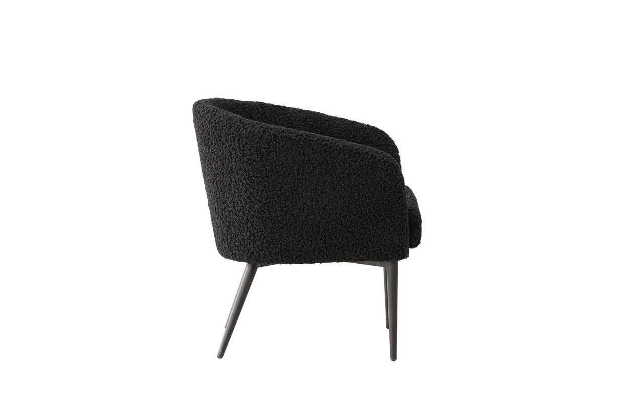 Fluffy Armchair - Black / Black Teddy