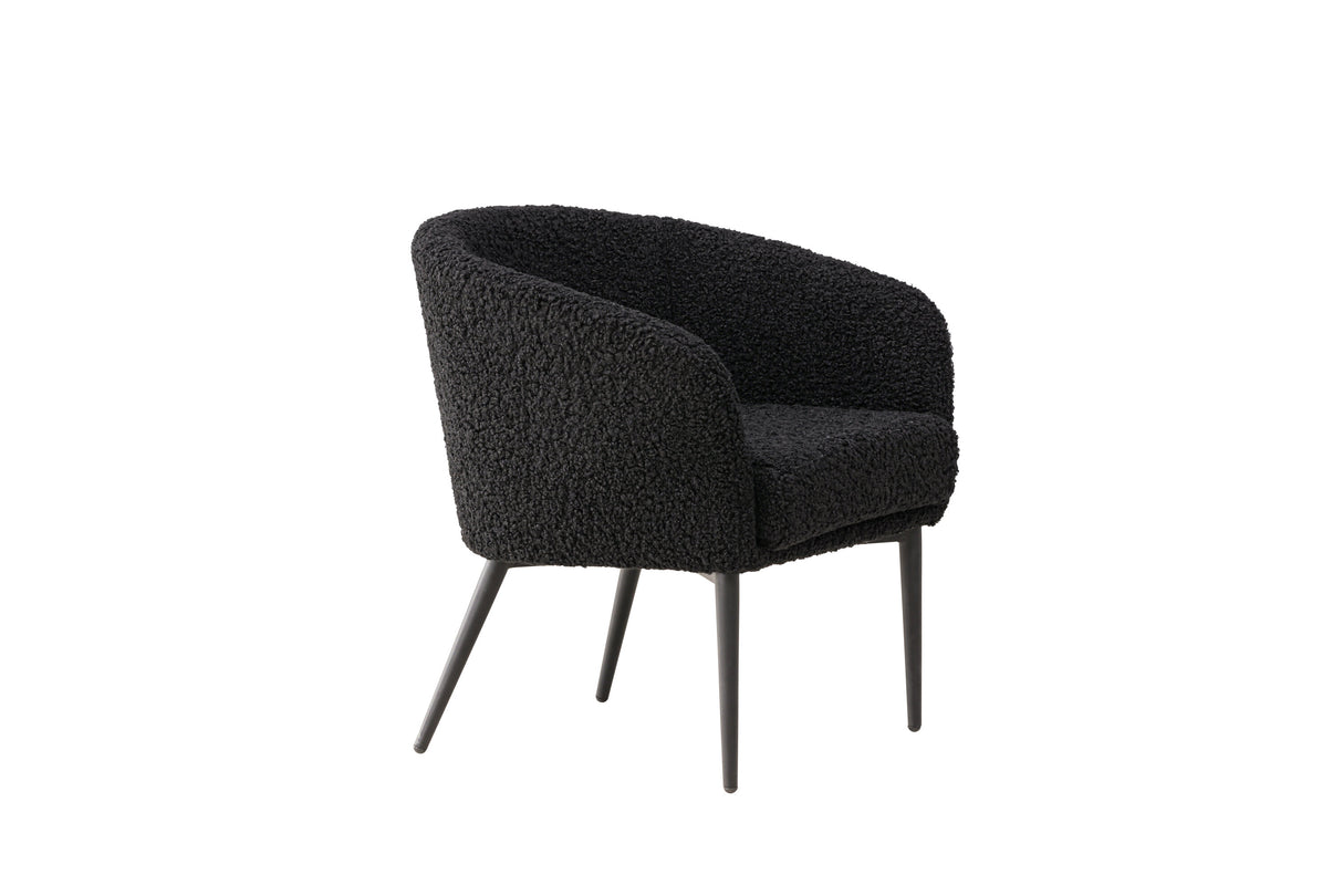 Fluffy Armchair - Black / Black Teddy