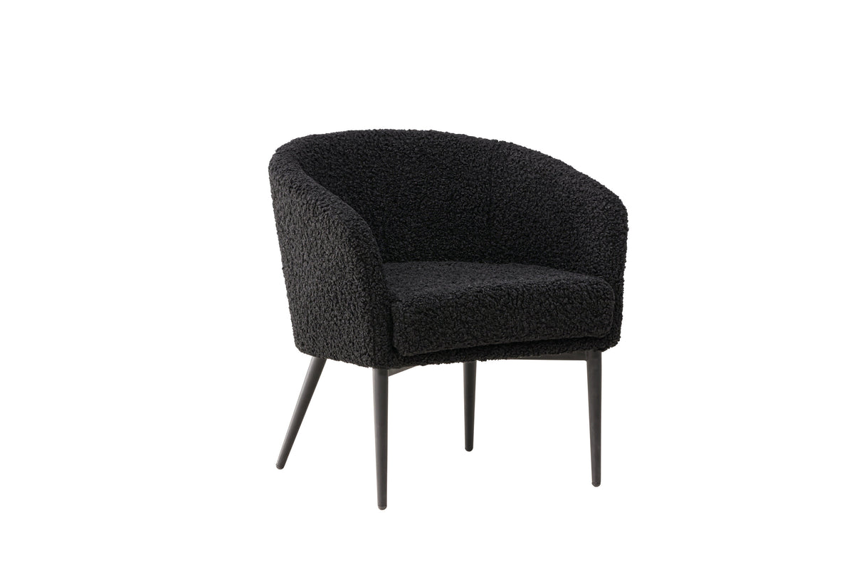 Fluffy Armchair - Black / Black Teddy