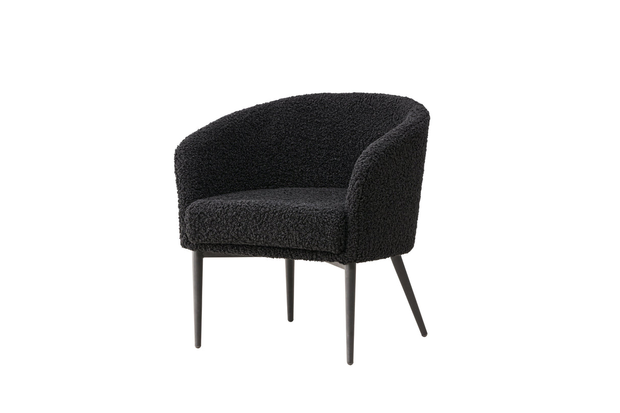 Fluffy Armchair - Black / Black Teddy