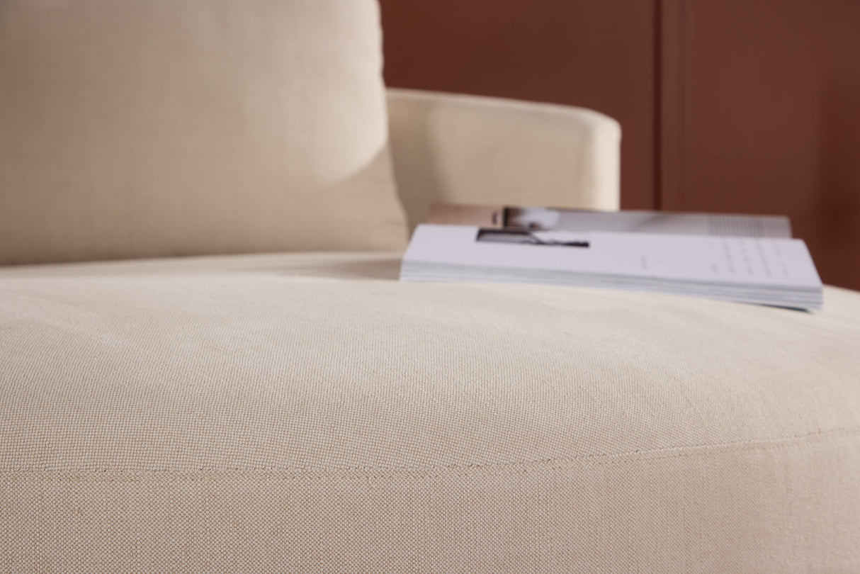 Kelso Sofa - Wood/Beige Linen 150 cm