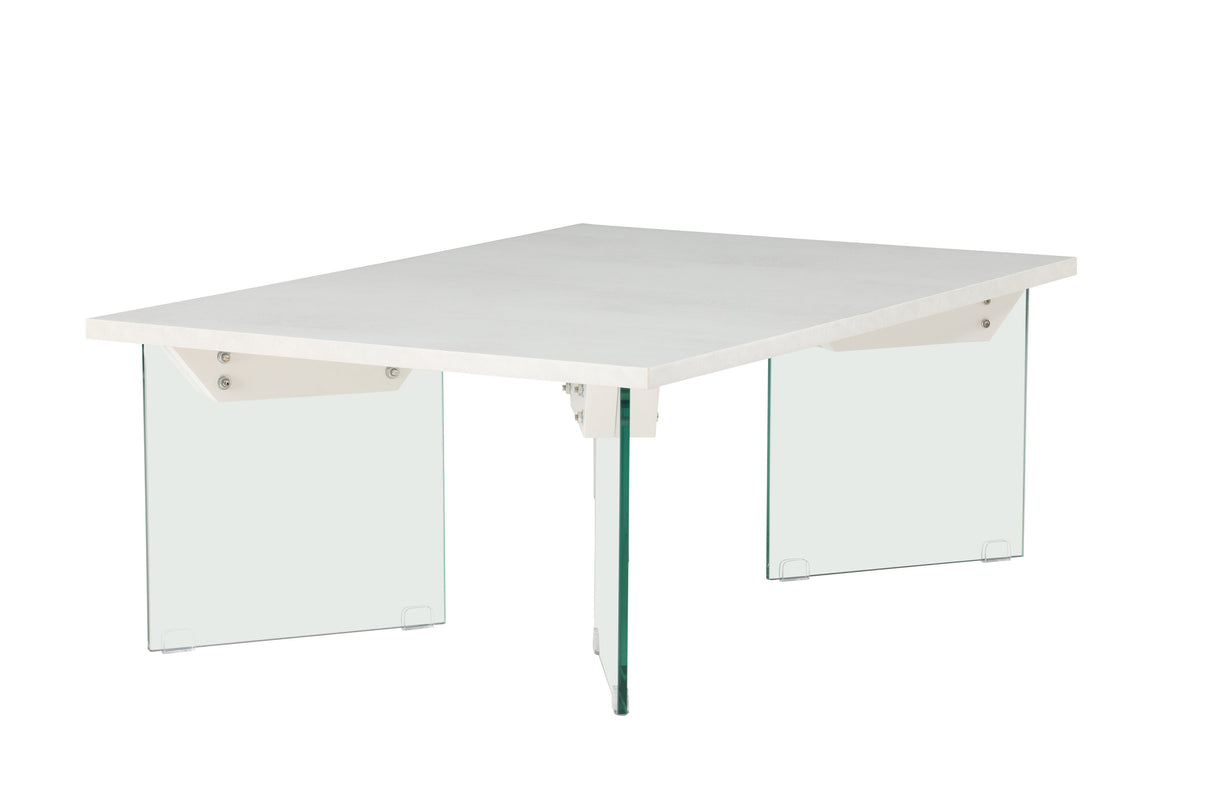 Ester Couchtisch - Glas / Betonoptik 120 x 80 x 42 cm - ZEN ZONE Furniture