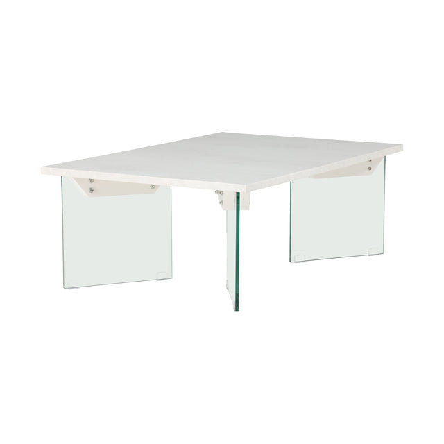 Ester Couchtisch - Glas / Betonoptik 120 x 80 x 42 cm - ZEN ZONE Furniture