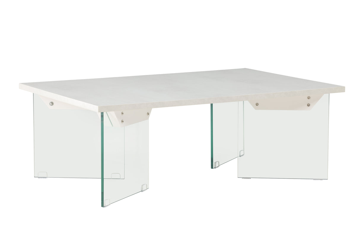 Ester Couchtisch - Glas / Betonoptik 120 x 80 x 42 cm - ZEN ZONE Furniture