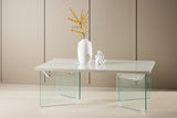 Ester coffee table - glass / concrete look 120 x 80 x 42 cm