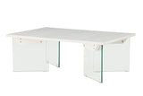 Ester coffee table - glass / concrete look 120 x 80 x 42 cm