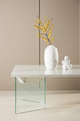 Ester coffee table - glass / concrete look 120 x 80 x 42 cm