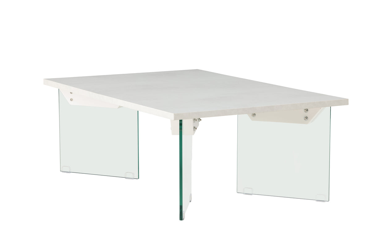 Ester coffee table - glass / concrete look 120 x 80 x 42 cm