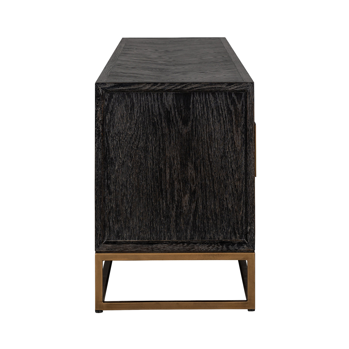 TV Kommode 200 Blackbone brass 4-Türen (Black rustic) - ZEN ZONE Furniture