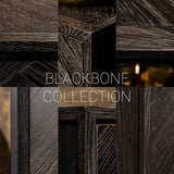 TV Kommode 200 Blackbone brass 4-Türen (Black rustic) - ZEN ZONE Furniture