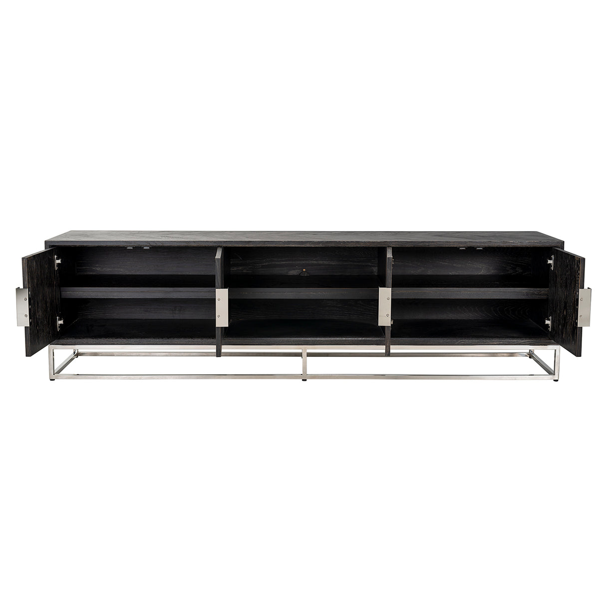 TV Kommode 220 Blackbone silver 4-Türen (Black rustic) - ZEN ZONE Furniture