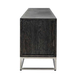 TV Kommode 220 Blackbone silver 4-Türen (Black rustic) - ZEN ZONE Furniture