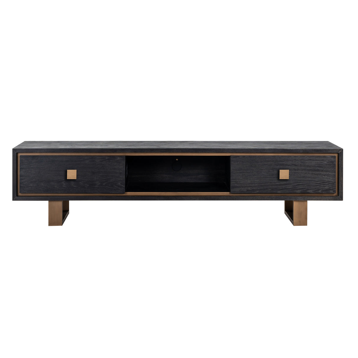 TV Kommode Hunter 2-schubladen (Black rustic) - ZEN ZONE Furniture