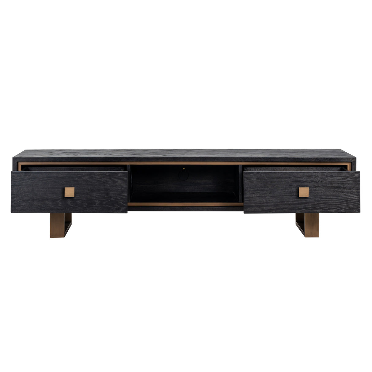 TV Kommode Hunter 2-schubladen (Black rustic) - ZEN ZONE Furniture