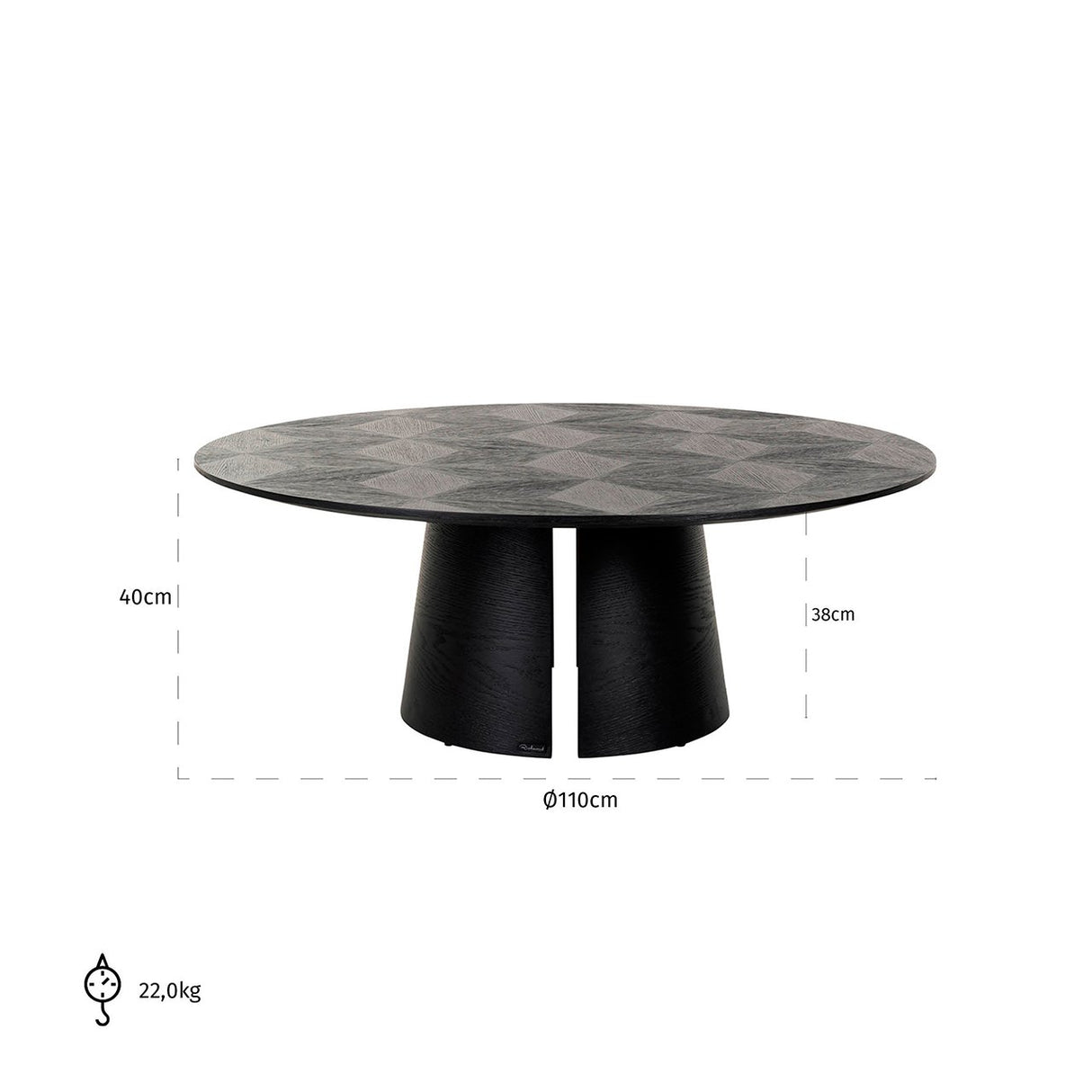 Couchtisch Blax 110Ø (Black) - ZEN ZONE