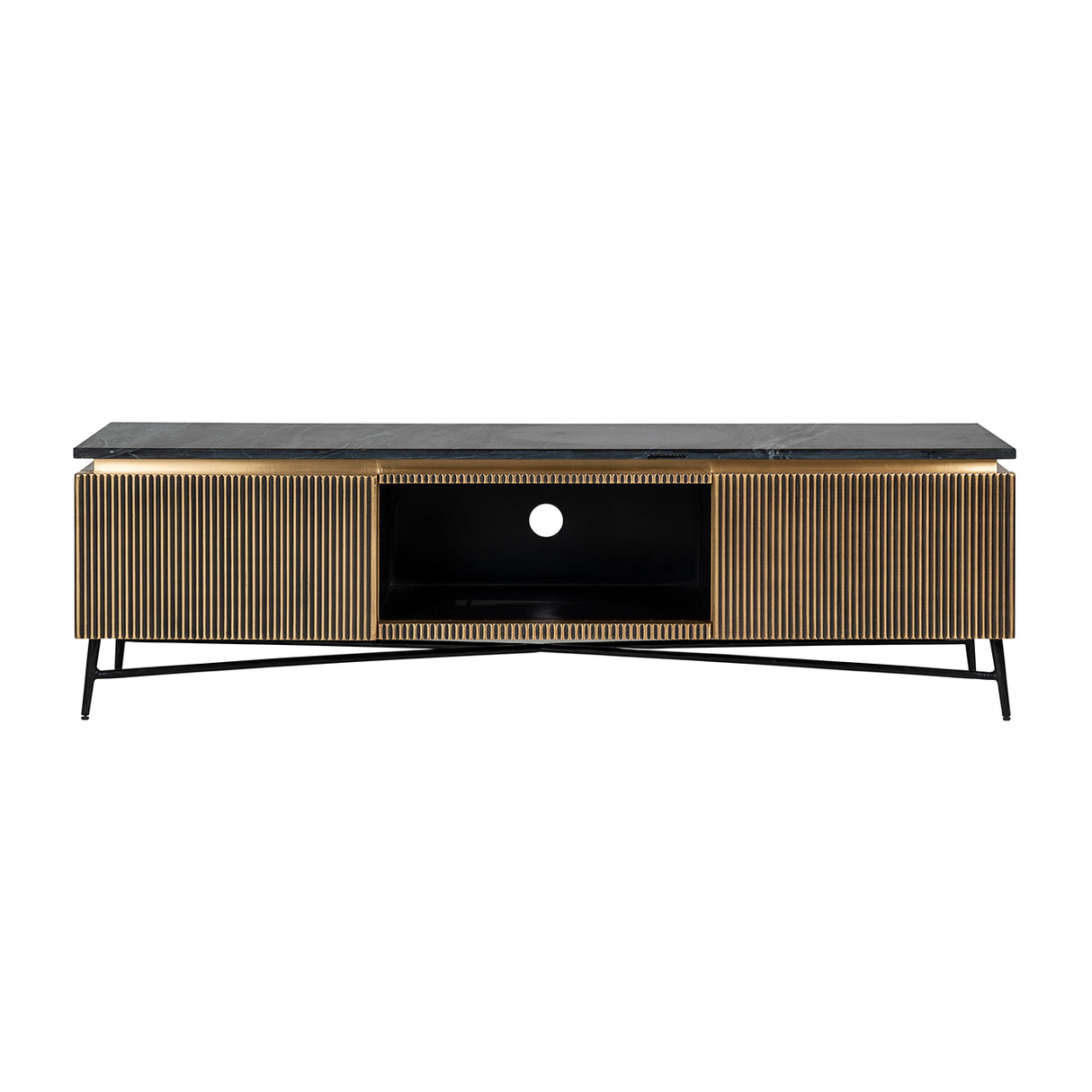 TV Kommode Ironville 2-Türen (Gold) - ZEN ZONE Furniture