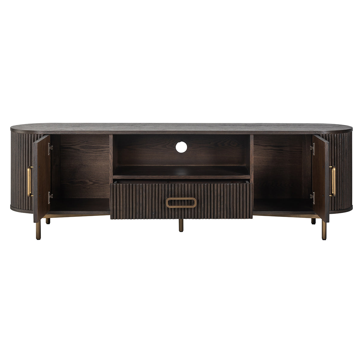 TV Kommode Luxor 2-Türen 1-Schublade (Brown) - ZEN ZONE Furniture