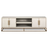 TV Kommode Whitebone brass 4-Türen 200 (Verona Grey) - ZEN ZONE Furniture