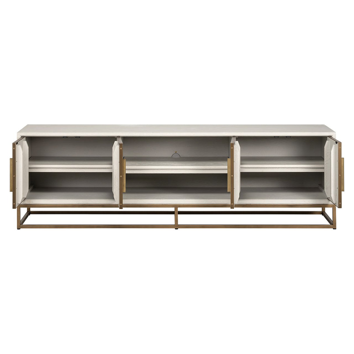 TV Kommode Whitebone brass 4-Türen 200 (Verona Grey) - ZEN ZONE Furniture