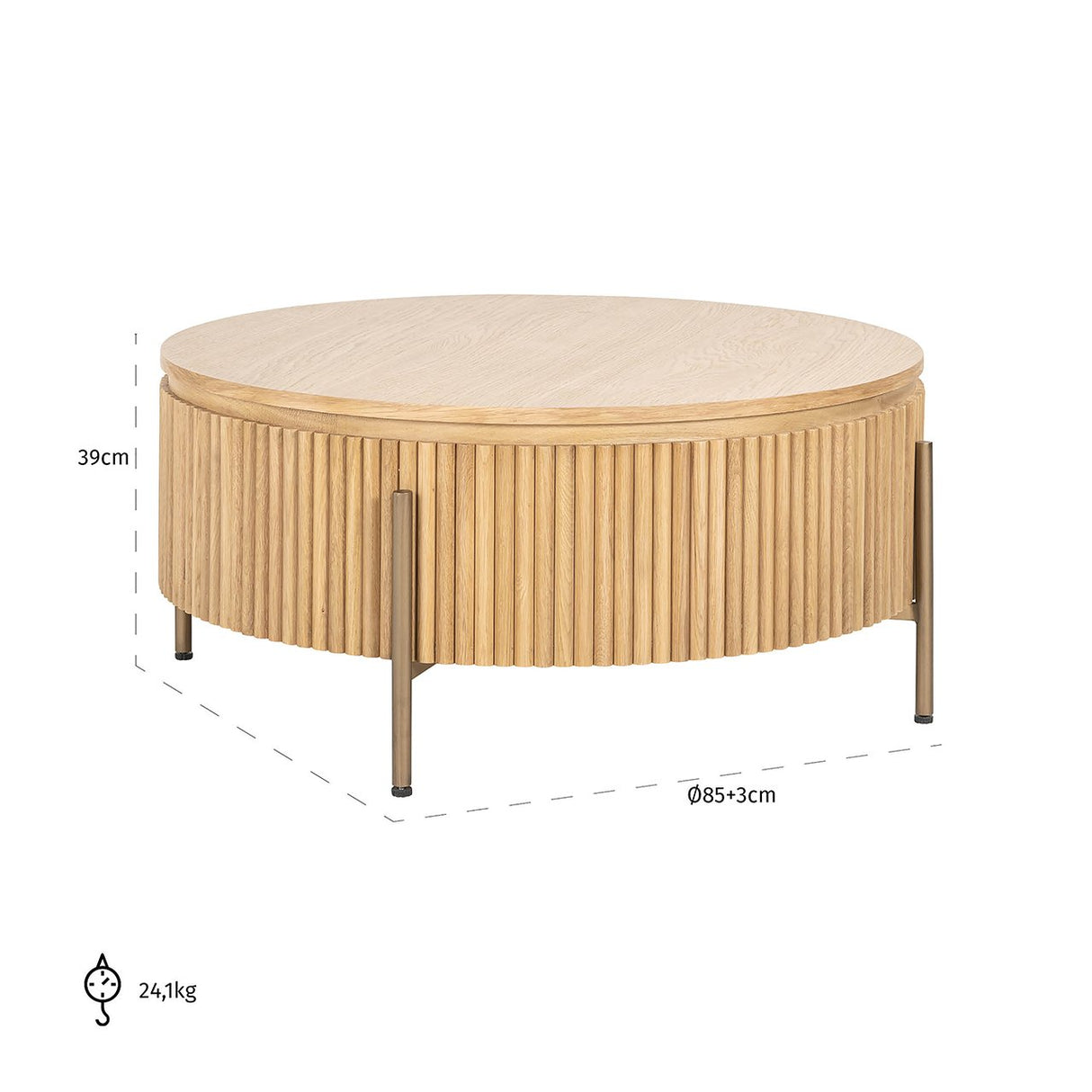 Couchtisch Belfort 85Ø (Natural oak) - ZEN ZONE