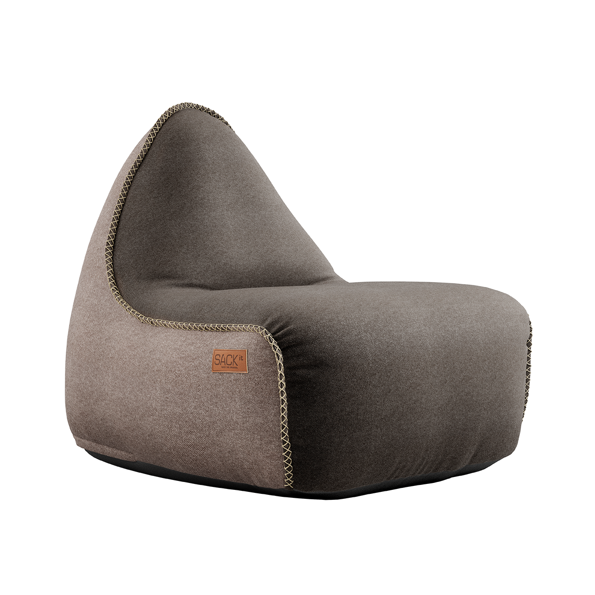 Canvas Lounge Chair Combi br/sa + Brown Pouf - ZEN ZONE