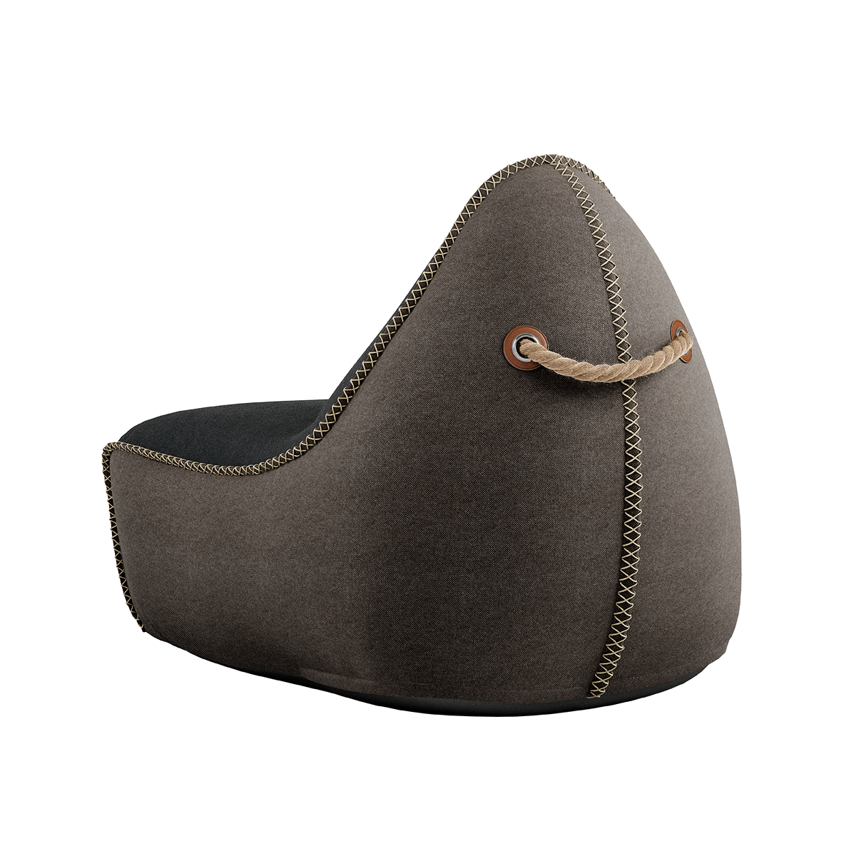 Canvas Lounge Chair combi black/brown - ZEN ZONE