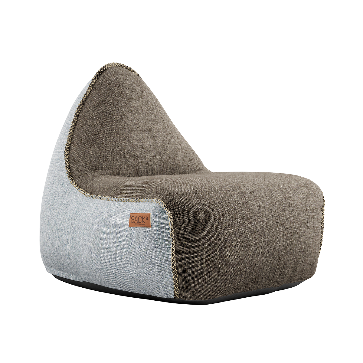 Cobana Lounge Chair Brown/White + WhitePouf - ZEN ZONE