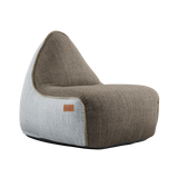 Cobana Lounge Chair Brown/White + WhitePouf - ZEN ZONE