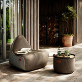 Cobana Lounge Chair Brown/White + BrownPouf - ZEN ZONE