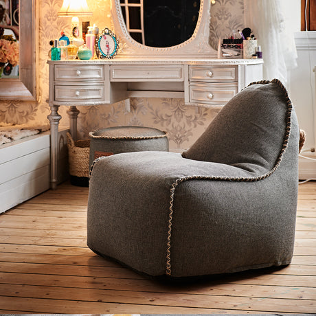 Cobana Lounge Chair jr. Grey + Pouf - ZEN ZONE