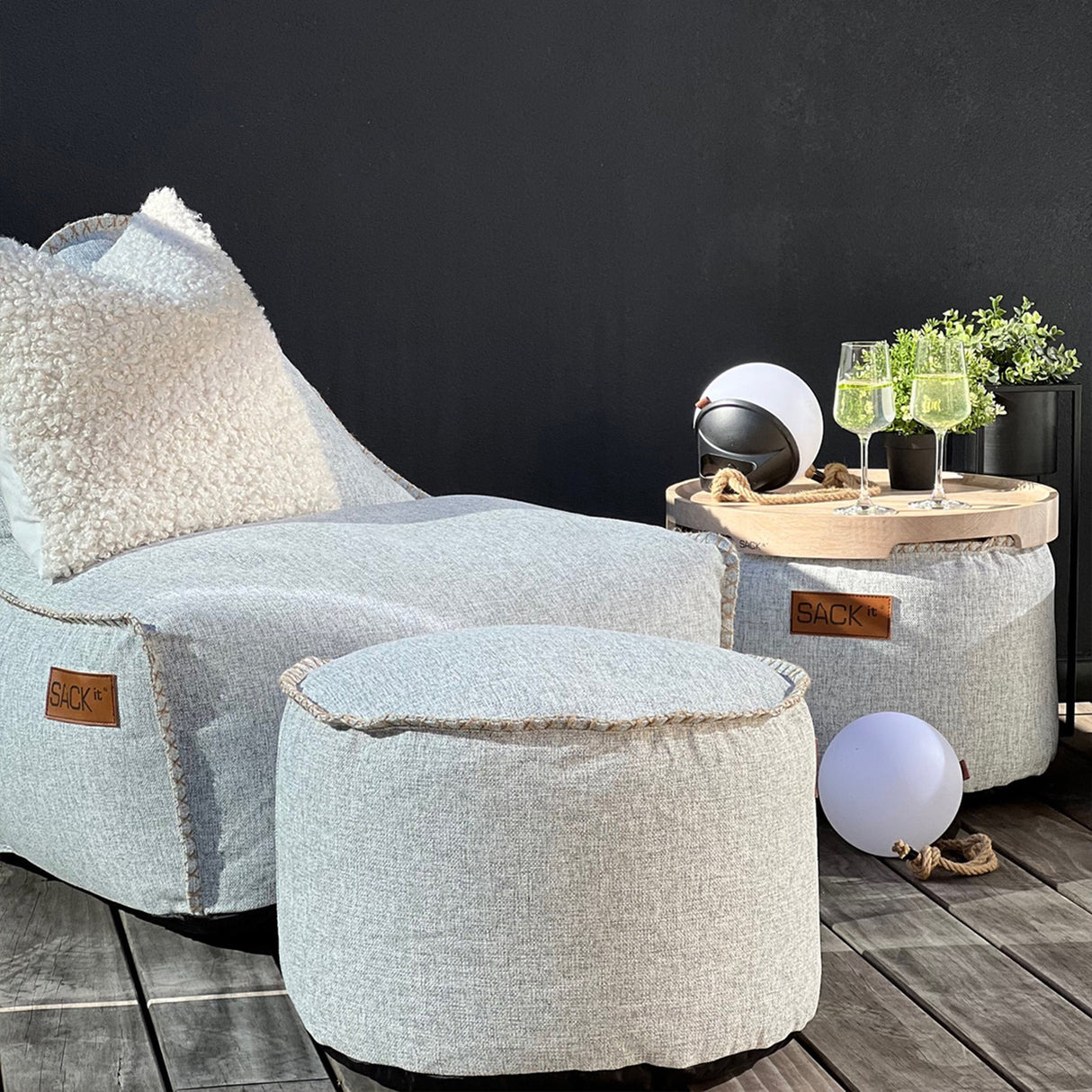 Cobana Pouf White - ZEN ZONE