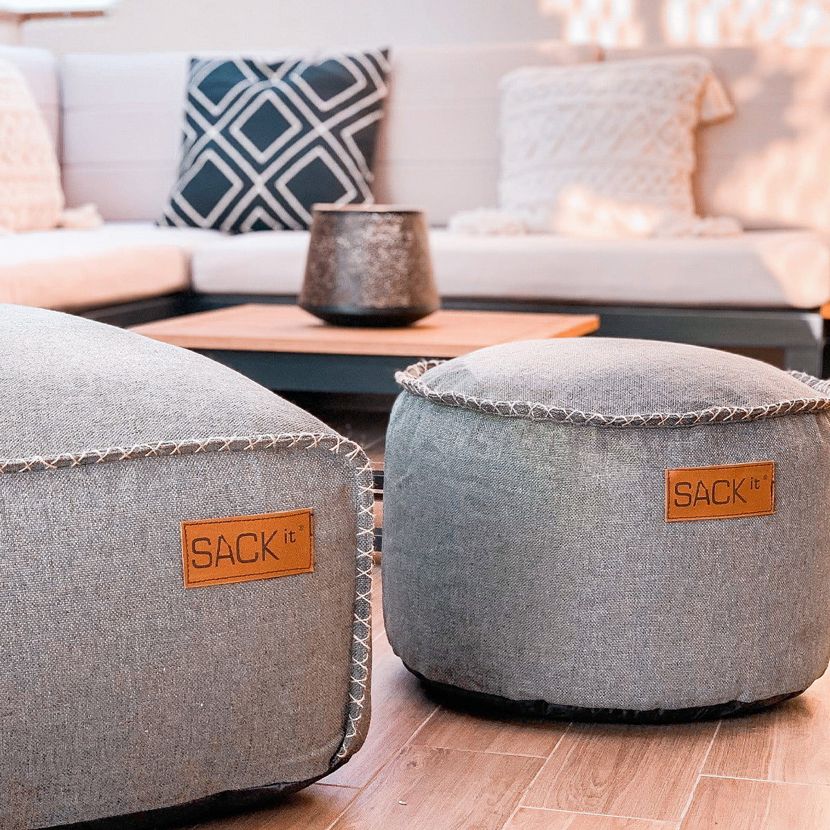 Cobana Pouf Light Grey - ZEN ZONE