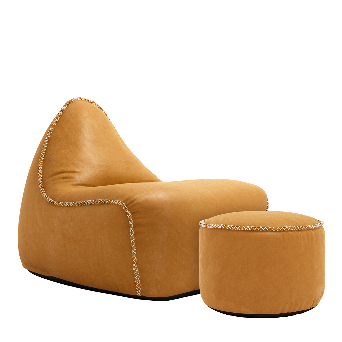 Luna Lounge Chair + Pouf Sandstone - ZEN ZONE