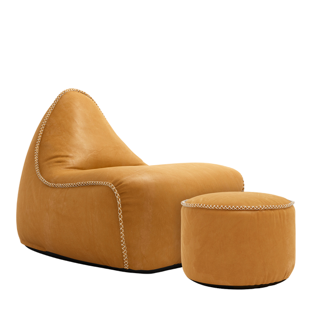 Luna Lounge Chair + Pouf Sandstone - ZEN ZONE