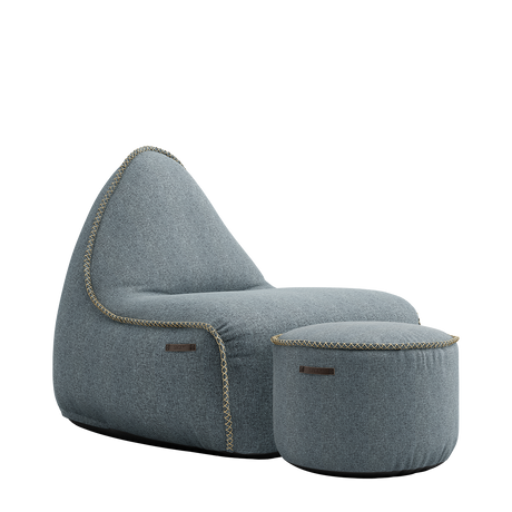 Medley Lounge Chair Dusty Blue + Pouf - ZEN ZONE