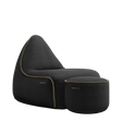 Medley Lounge Chair Black + Pouf - ZEN ZONE