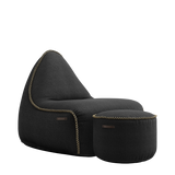 Medley Lounge Chair Black + Pouf - ZEN ZONE