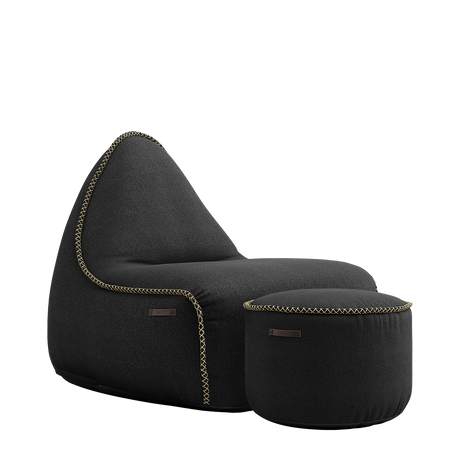 Medley Lounge Chair Black + Pouf - ZEN ZONE