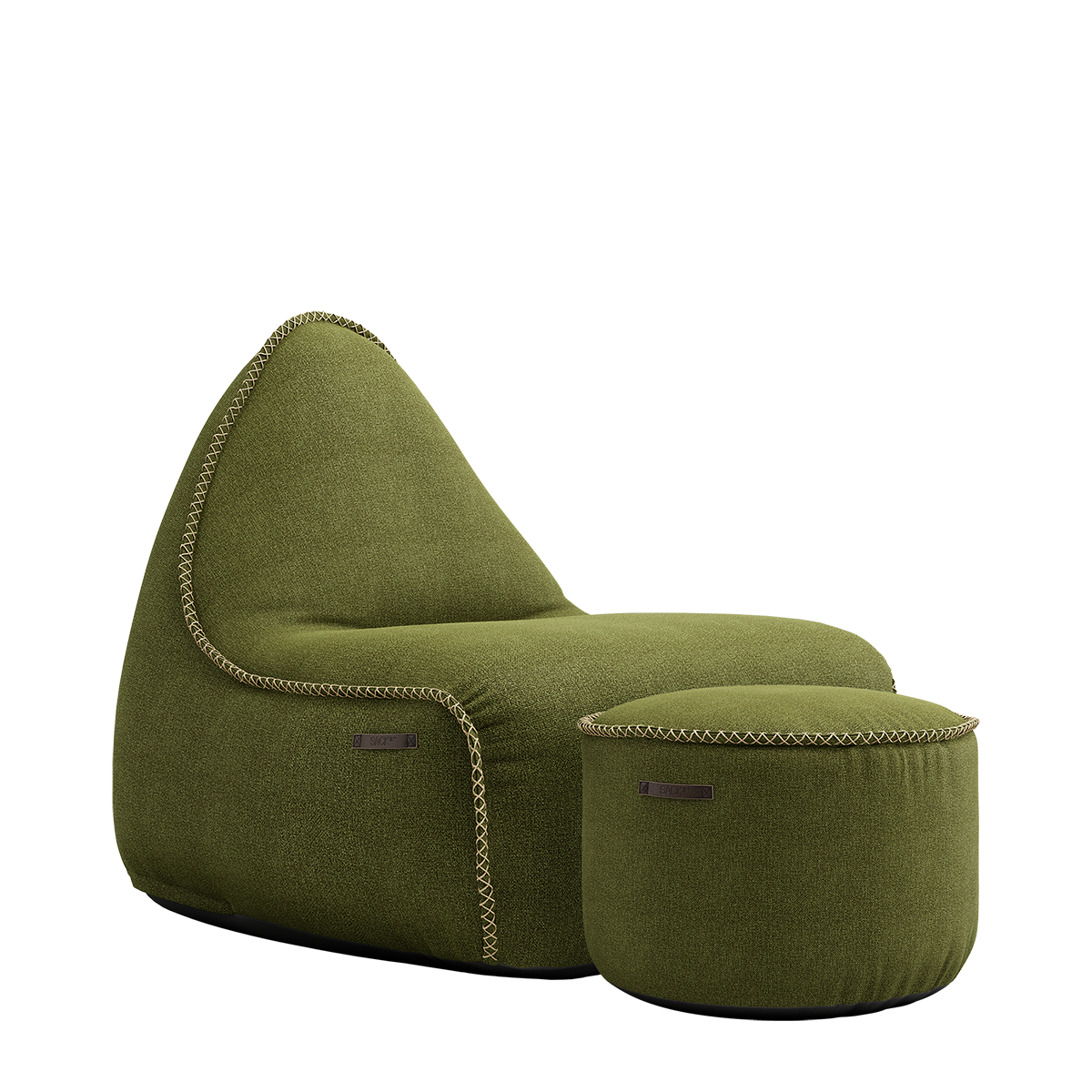 Medley Lounge Chair Moss + Pouf - ZEN ZONE