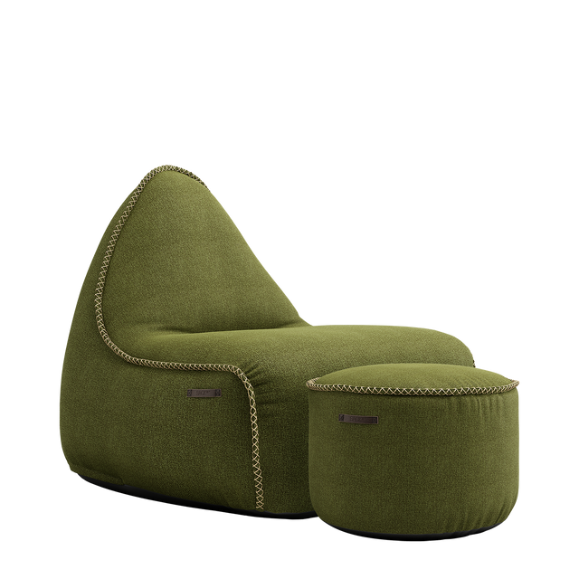 Medley Lounge Chair Moss + Pouf - ZEN ZONE