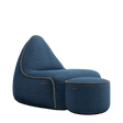 Medley Lounge Chair Denim + Pouf - ZEN ZONE