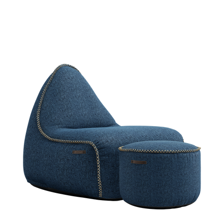 Medley Lounge Chair Denim + Pouf - ZEN ZONE