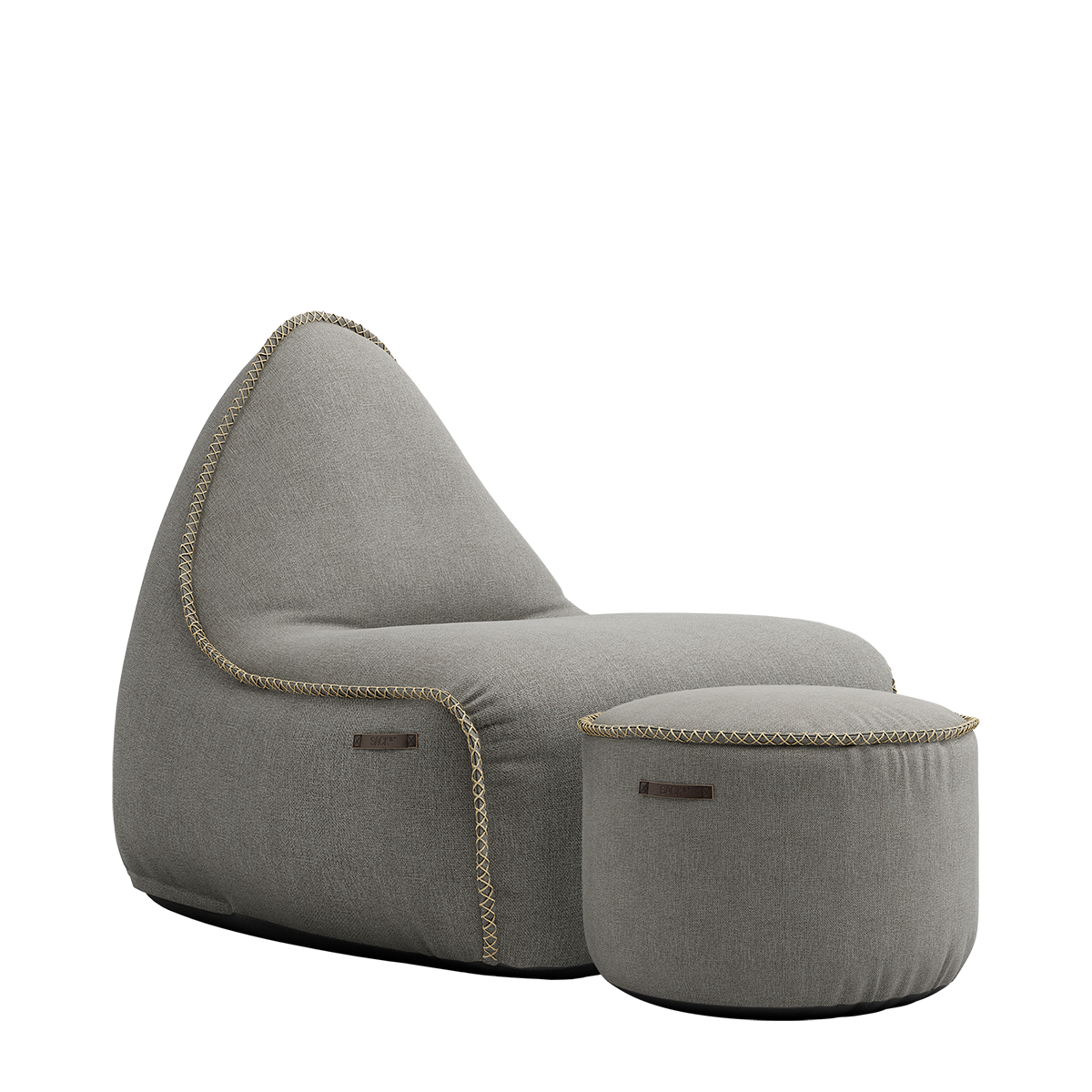 Medley Lounge Chair Grey + Pouf - ZEN ZONE