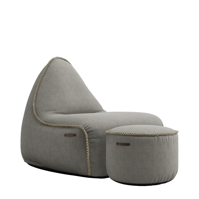 Medley Lounge Chair Grey + Pouf - ZEN ZONE