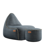 Canvas Lounge Chair Petrol + Pouf - ZEN ZONE