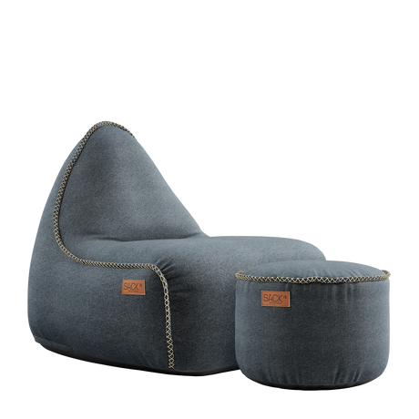 Canvas Lounge Chair Petrol + Pouf - ZEN ZONE