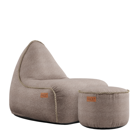 Canvas Lounge Chair Sand + Pouf - ZEN ZONE