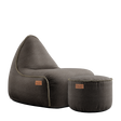 Canvas Lounge Chair Brown + Pouf - ZEN ZONE