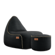 Canvas Lounge Chair Black + Pouf - ZEN ZONE